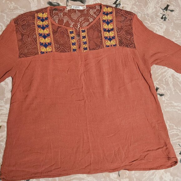 Hippie embroidered top blouse - Picture 5 of 8